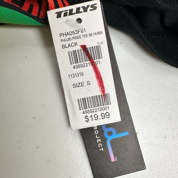 NWT Phluid Unisex Black Short Sleeve Graphic T-Shirt “Be Human Be Powerful” - S - Picture 3 of 5